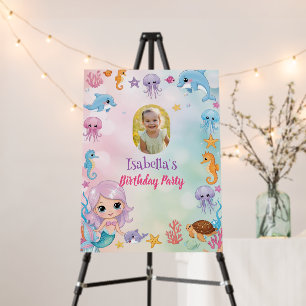 Mermaid 1st Photo Oneder Ocean birthday Foam Board