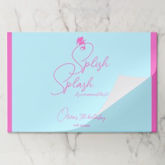 Mermaid 25 Paper Placemat Birthday Design