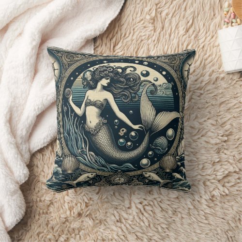 Mermaid  2 throw pillow