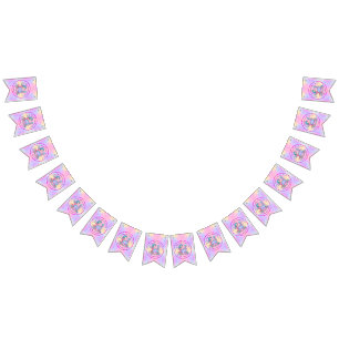 Mermaid 2nd Birthday Change Edit Text Personalize Bunting Flags