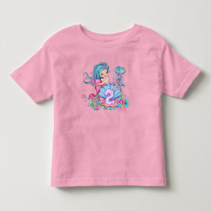 Mermaid 2nd Birthday Change Edit Text Personalize  Toddler T-shirt