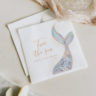 Mermaid 2nd Birthday  Napkins