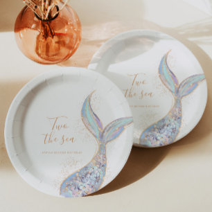 Mermaid 2nd Birthday  Paper Plates