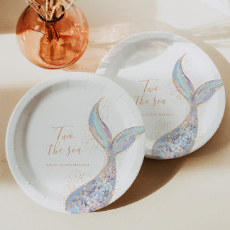 Mermaid 2nd Birthday  Paper Plates