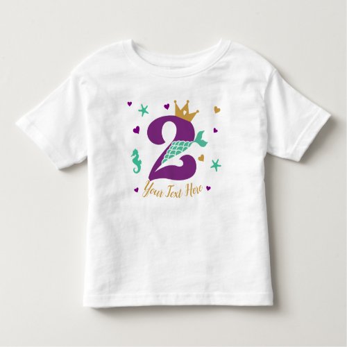 Mermaid 2nd Birthday Purple and Green Toddler T_shirt
