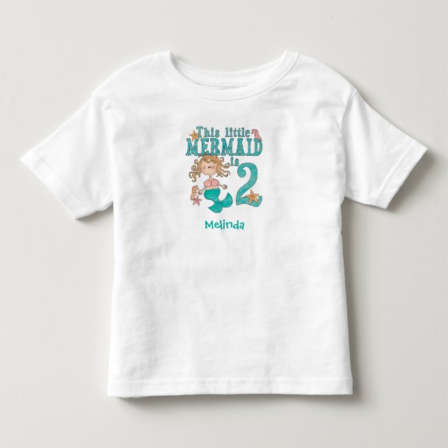 Mermaid 2nd Birthday Toddler T-shirt (Front)