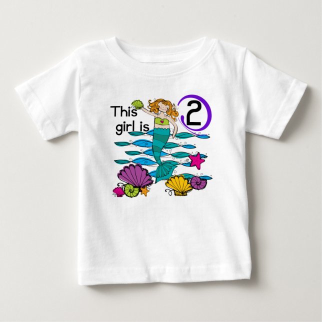 Mermaid 2nd Birthday Tshirts and Gifts (Front)