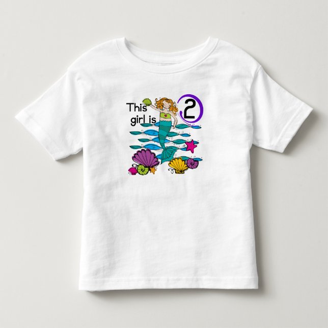 Mermaid 2nd Birthday Tshirts and Gifts (Front)