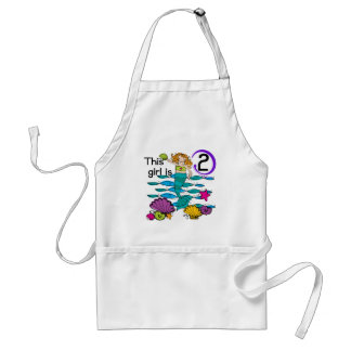 Mermaid 2nd Birthday Tshirts and Gifts Adult Apron