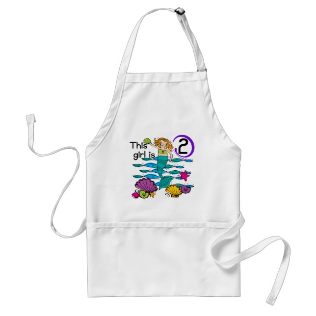 Mermaid 2nd Birthday Tshirts and Gifts Adult Apron (Front)