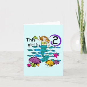 Mermaid 2nd Birthday Tshirts and Gifts Card