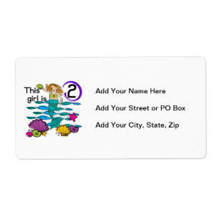 Mermaid 2nd Birthday Tshirts and Gifts Label