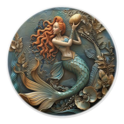 Mermaid 3D Effect Ceramic Knob