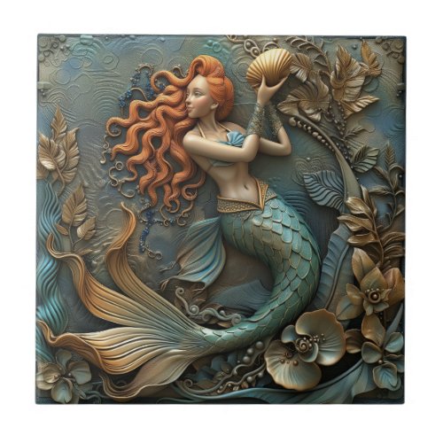 Mermaid 3D Effect Ceramic Tile
