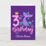 Mermaid 3rd Birthday Card<br><div class="desc">Mermaid 3rd Birthday Card</div>