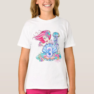 Mermaid 3rd Birthday Change Edit Text Personalize T-Shirt