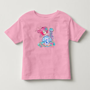 Mermaid 3rd Birthday Change Edit Text Personalize Toddler T-shirt