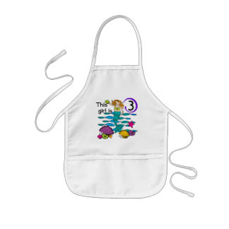 Mermaid 3rd Birthday T shirts and Gifts Kids' Apron