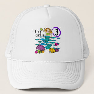 Mermaid 3rd Birthday T shirts and Gifts Trucker Hat