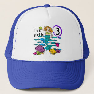 Mermaid 3rd Birthday T shirts and Gifts Trucker Hat