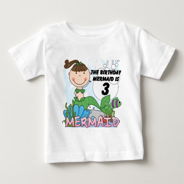 Mermaid 3rd Birthday Tshirts and Gifts (Front)