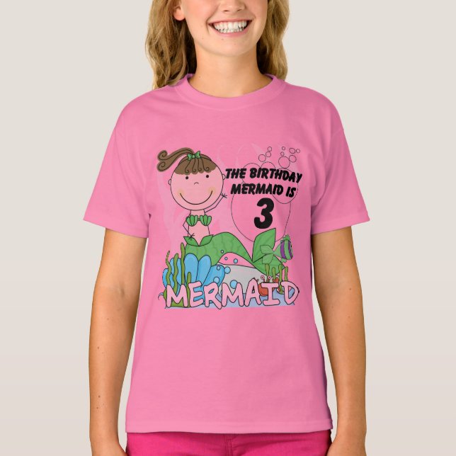 Mermaid 3rd Birthday Tshirts and Gifts (Front)