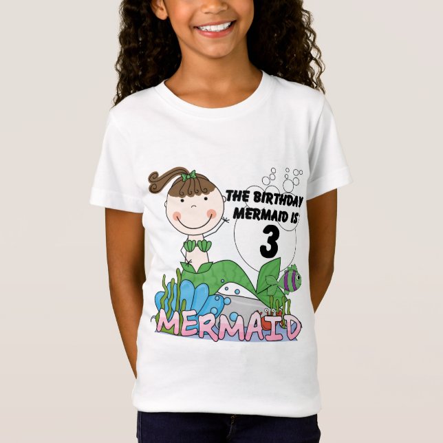 Mermaid 3rd Birthday Tshirts and Gifts (Front)