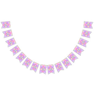 Mermaid 4th Birthday Change Edit Text Personalize Bunting Flags