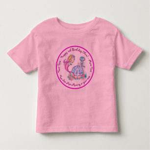 Mermaid 4th Birthday Change Edit Text Personalize Toddler T-shirt