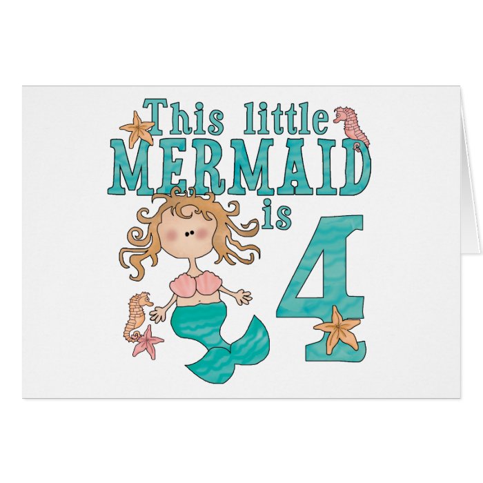 Download Mermaid 4th Birthday Invitations | Zazzle