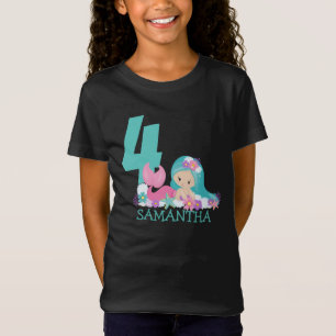 Mermaid 4th birthday Marina – Of the sea T-Shirt