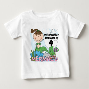 Mermaid 4th Birthday T-shirts and Gifts