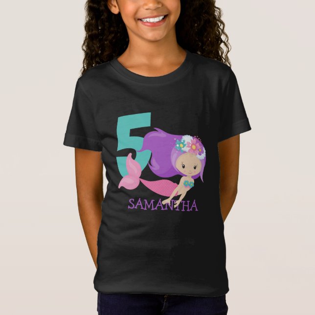  Mermaid 5th birthday  T-Shirt (Front)