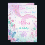 Mermaid 6th Birthday Kids Invitation<br><div class="desc">Mermaid 6th Birthday Kids Invitation</div>