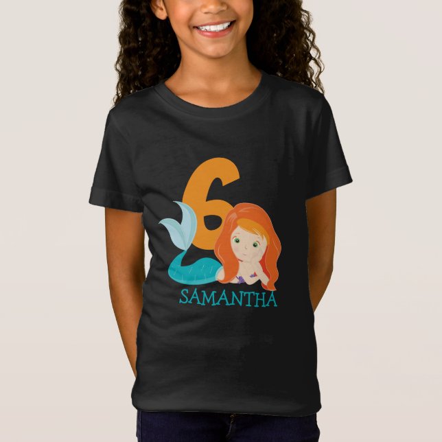  mermaid 6th birthday  T-Shirt (Front)