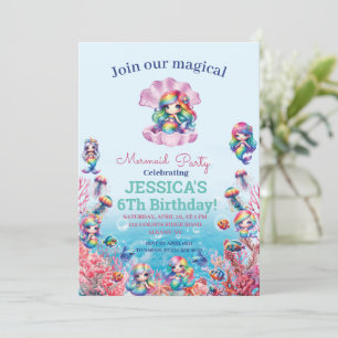 Mermaid 6Th Birthday Under The Sea Photo Invitation