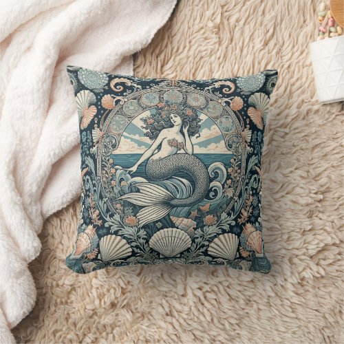 Mermaid  7 throw pillow