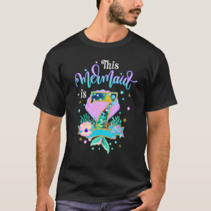 Mermaid 7th Birthday Outfit For Girls 7 Years Old  T-Shirt
