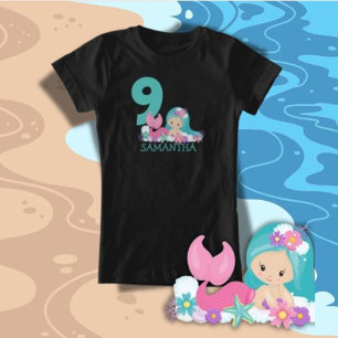 Mermaid 9th birthday Marina – Of the sea T-Shirt