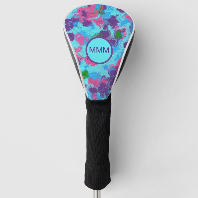 Mermaid Abstract Splatter Golf Head Cover (Front)