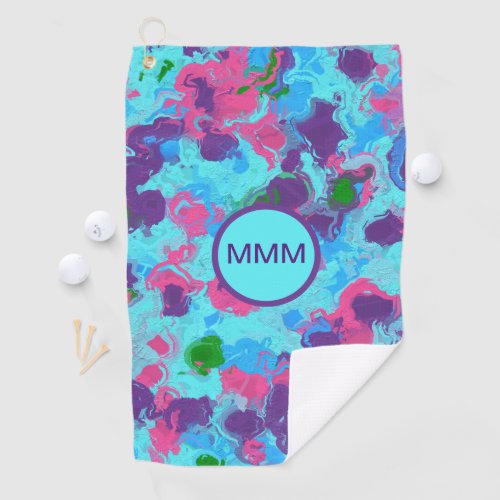 Mermaid Abstract Splatter Golf Towel