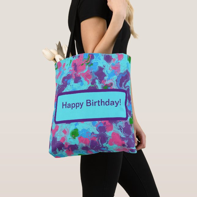 Mermaid Abstract Splatter Tote Bag (Close Up)