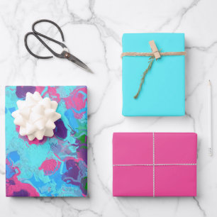 Mermaid Abstract Splatter Wrapping Paper Sheets