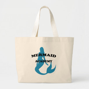 Mermaid Academy with Silhouette Large Tote Bag