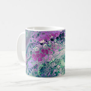 Mermaid Acrylic Pour, Cool Colorful Abstract Coffee Mug