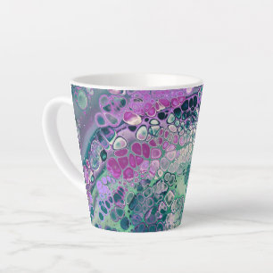 Mermaid Acrylic Pour, Cool Colorful Abstract Latte Mug