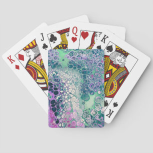 Mermaid Acrylic Pour, Cool Colorful Abstract Poker Cards
