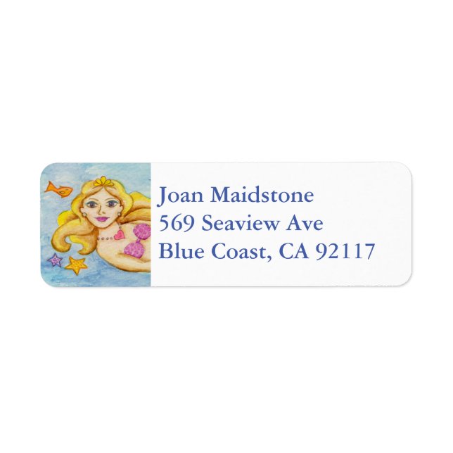 Mermaid address label (Front)