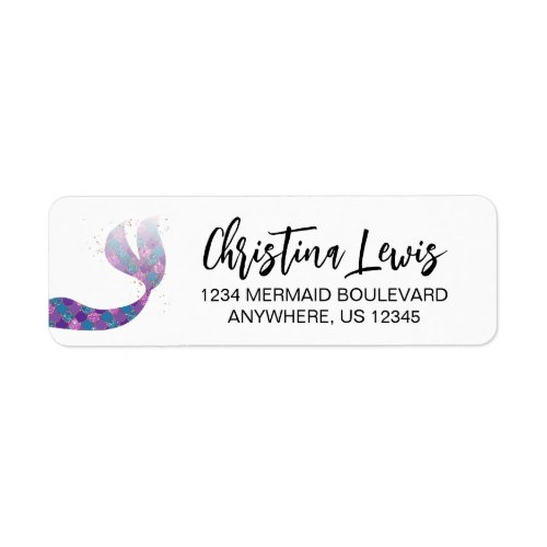 Mermaid Address Labels in Teal and Purple