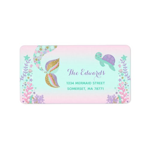 Mermaid Address Labels Magical Mermaid Party